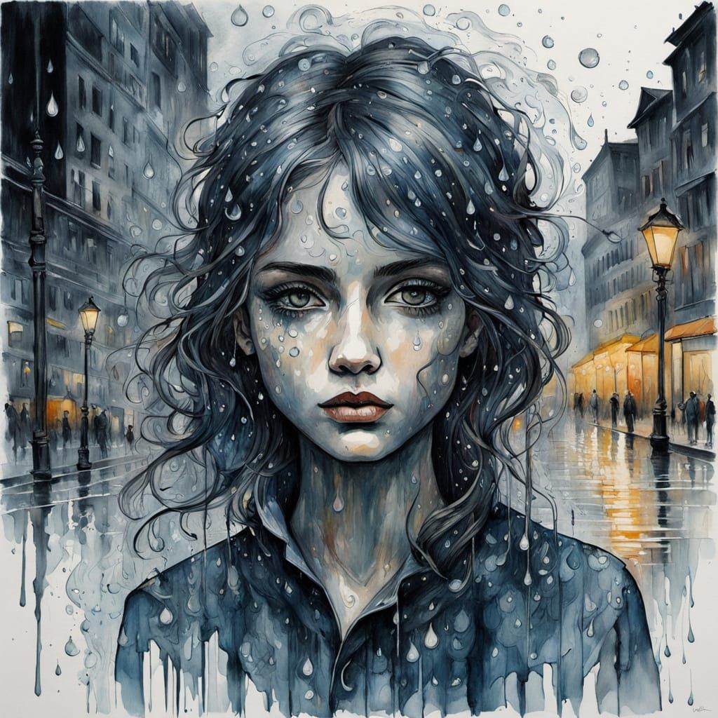 Harmony in the Night Rain...A mesmerizing, symmetrical, kaleidoscopic pattern in the style of Vertigo. ...  by @Barabashka