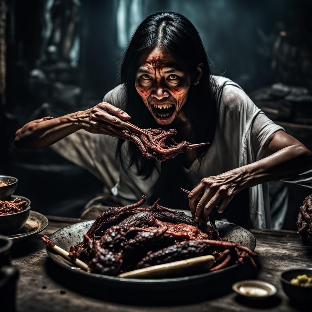 Female aswang feasting