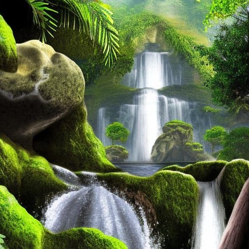 Most beautiful multiple waterfalls rock fauna amazonia little paradise