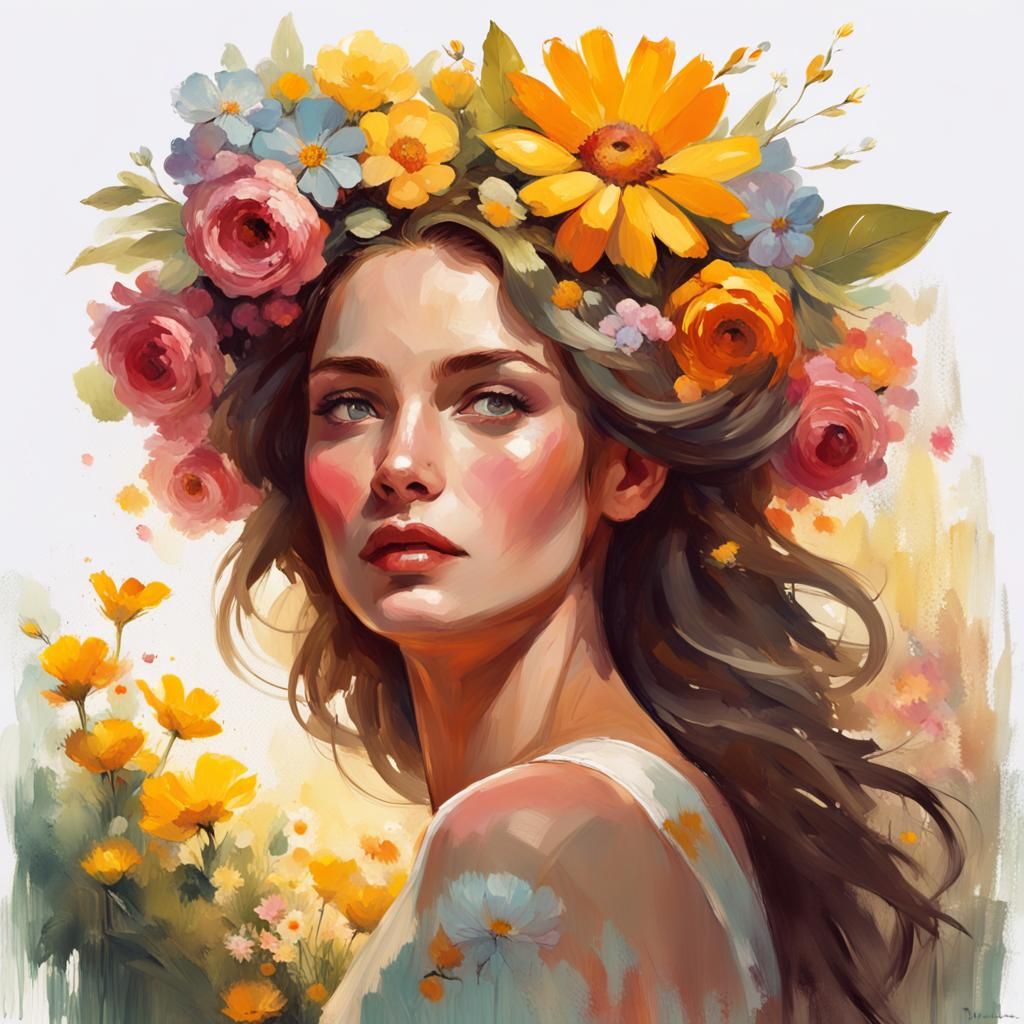 Flower women - AI Generated Artwork - NightCafe Creator