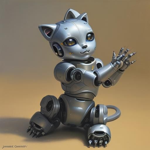 A dancing robot kitten  by @Ryan