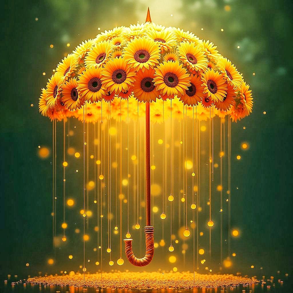 Sunflower umbrella.