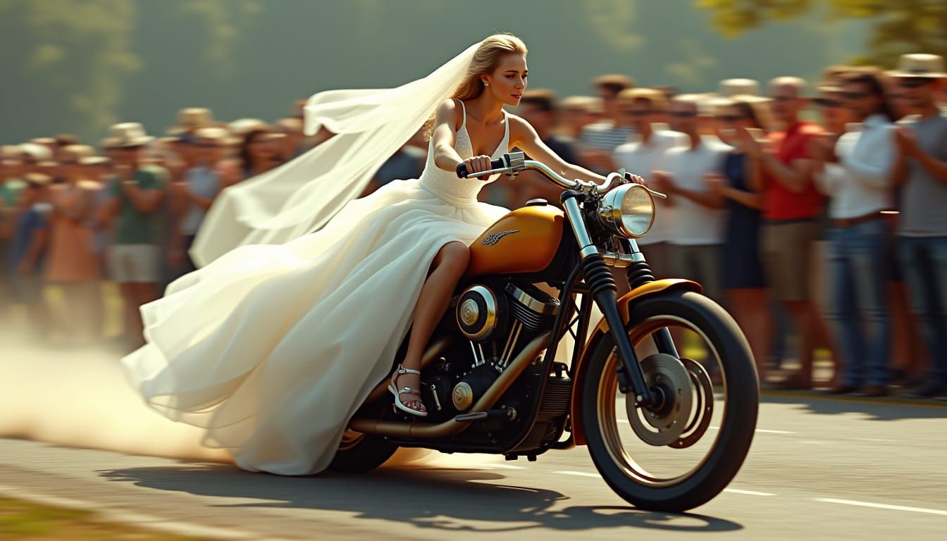 Motorcycle and Bride