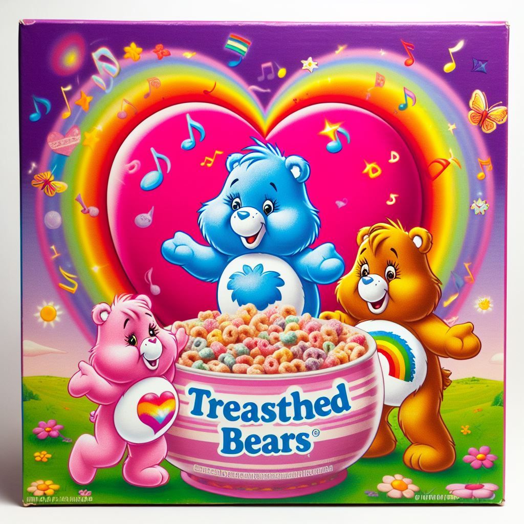 Care Bears cereal boxes