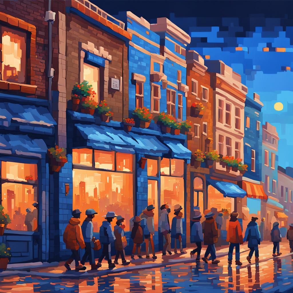 colorful scene of everyday life,