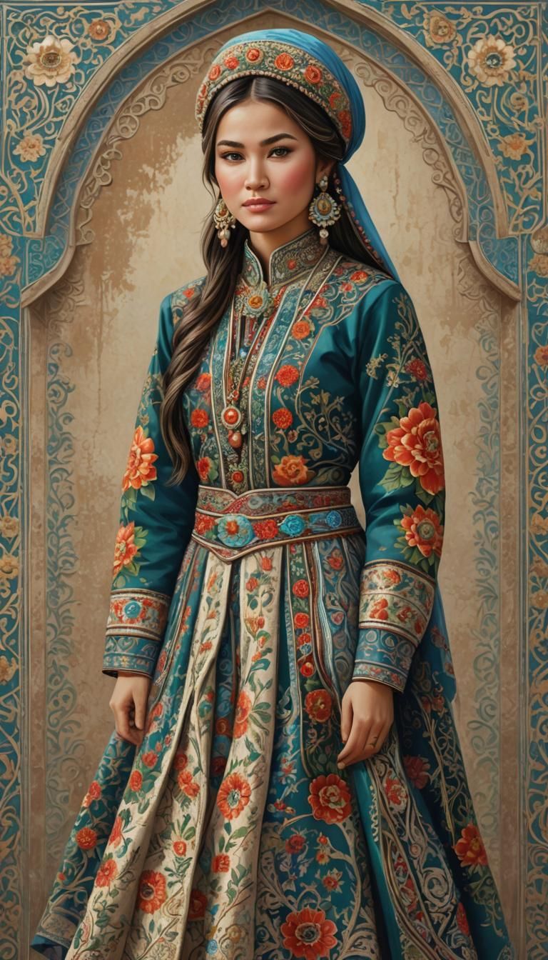 Ethereal Charm: Uzbekistan's Traditional Attire in Focus