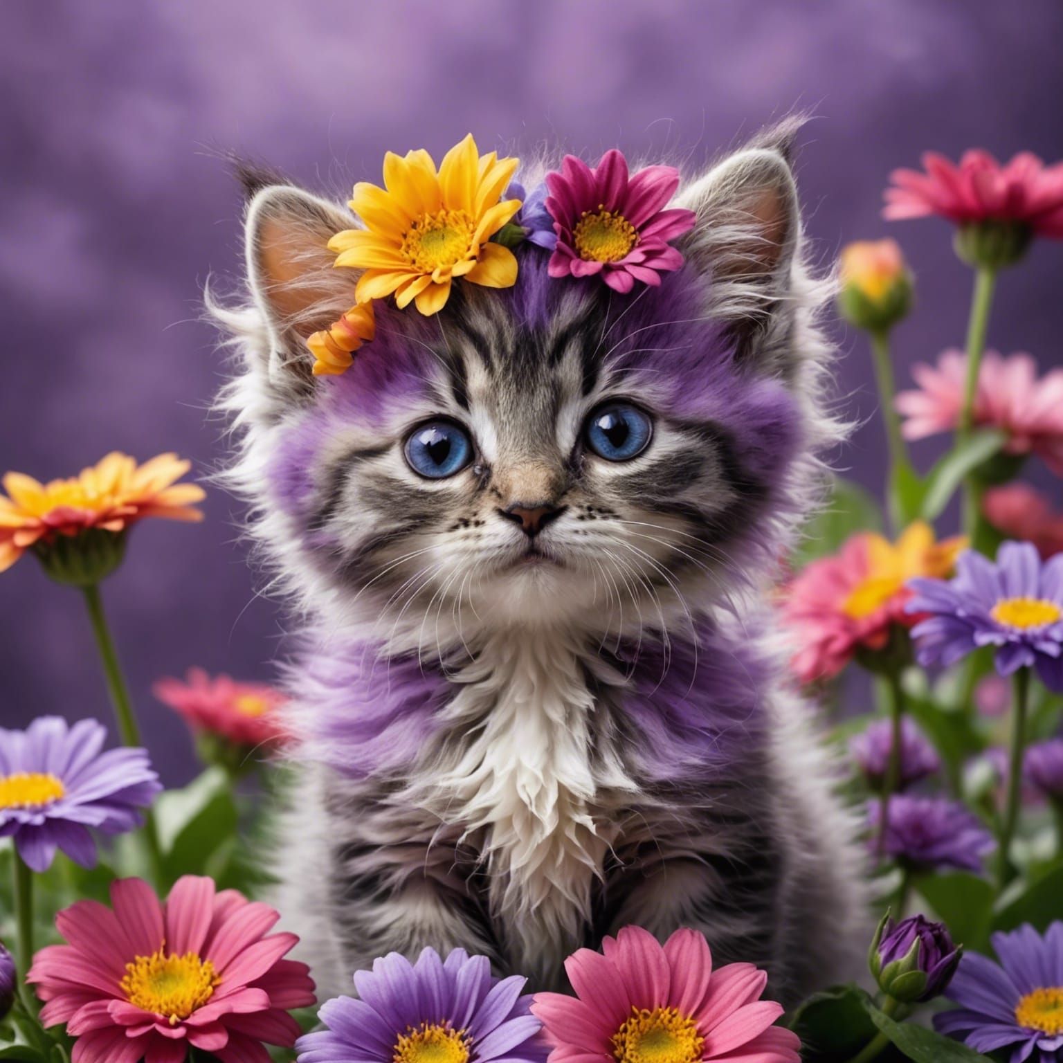 purple kitten  by @Piboulou 