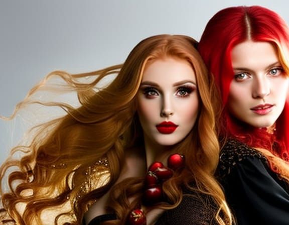 Woman Sharing Pomegranates with the God of Death