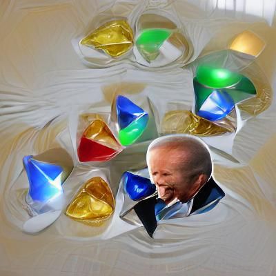Joe Biden with all seven Chaos Emeralds 8k uhd photograph