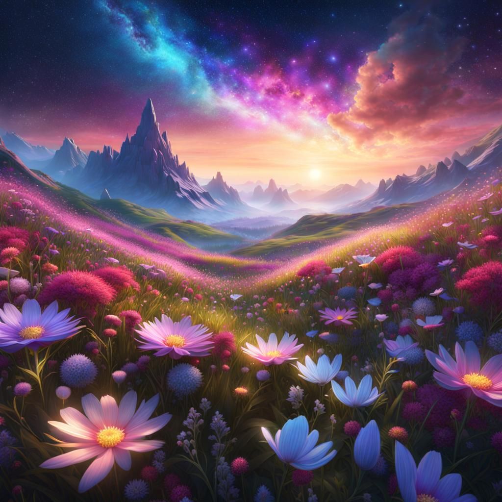 Mountain meadows AI Generated Artwork NightCafe Creator