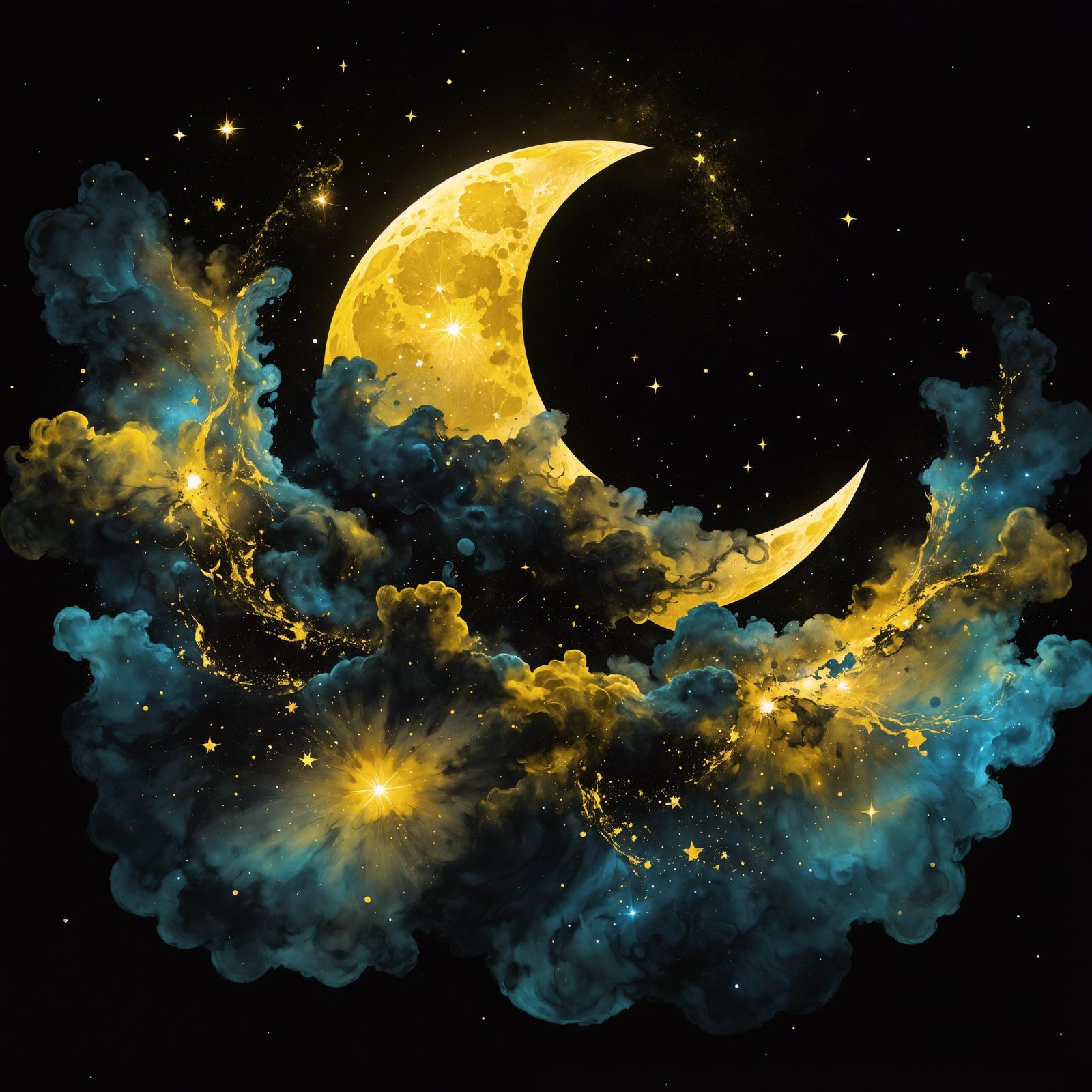 The moon resting on a bed of clouds.  by @Rietpetiet 