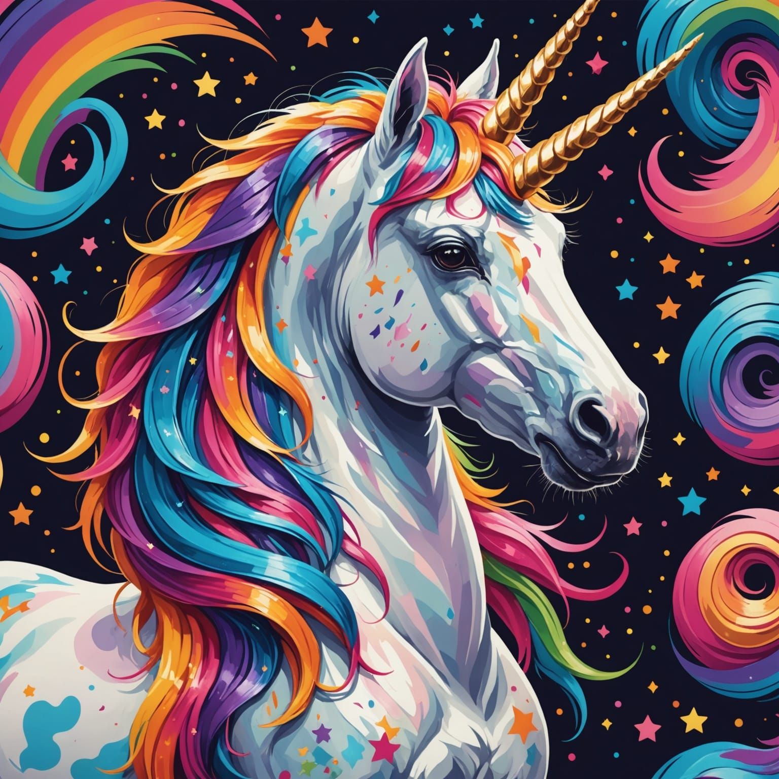 Majestic Rainbow Unicorn in Vibrant Colors