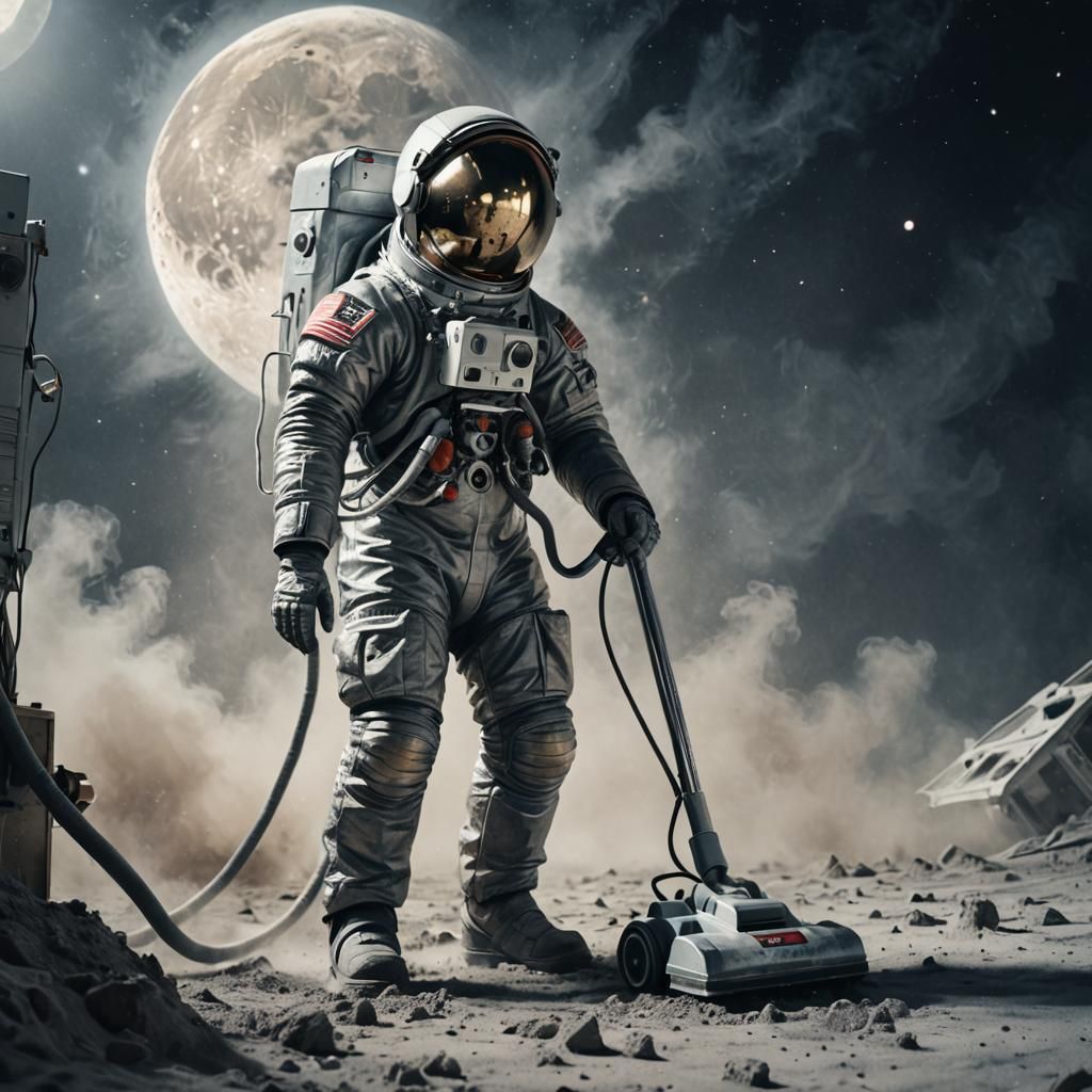 Vacuuming some moon dust  by @Lady on Fire