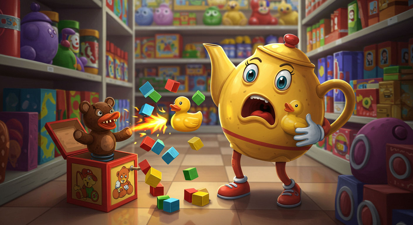 terrified teapot with ducky