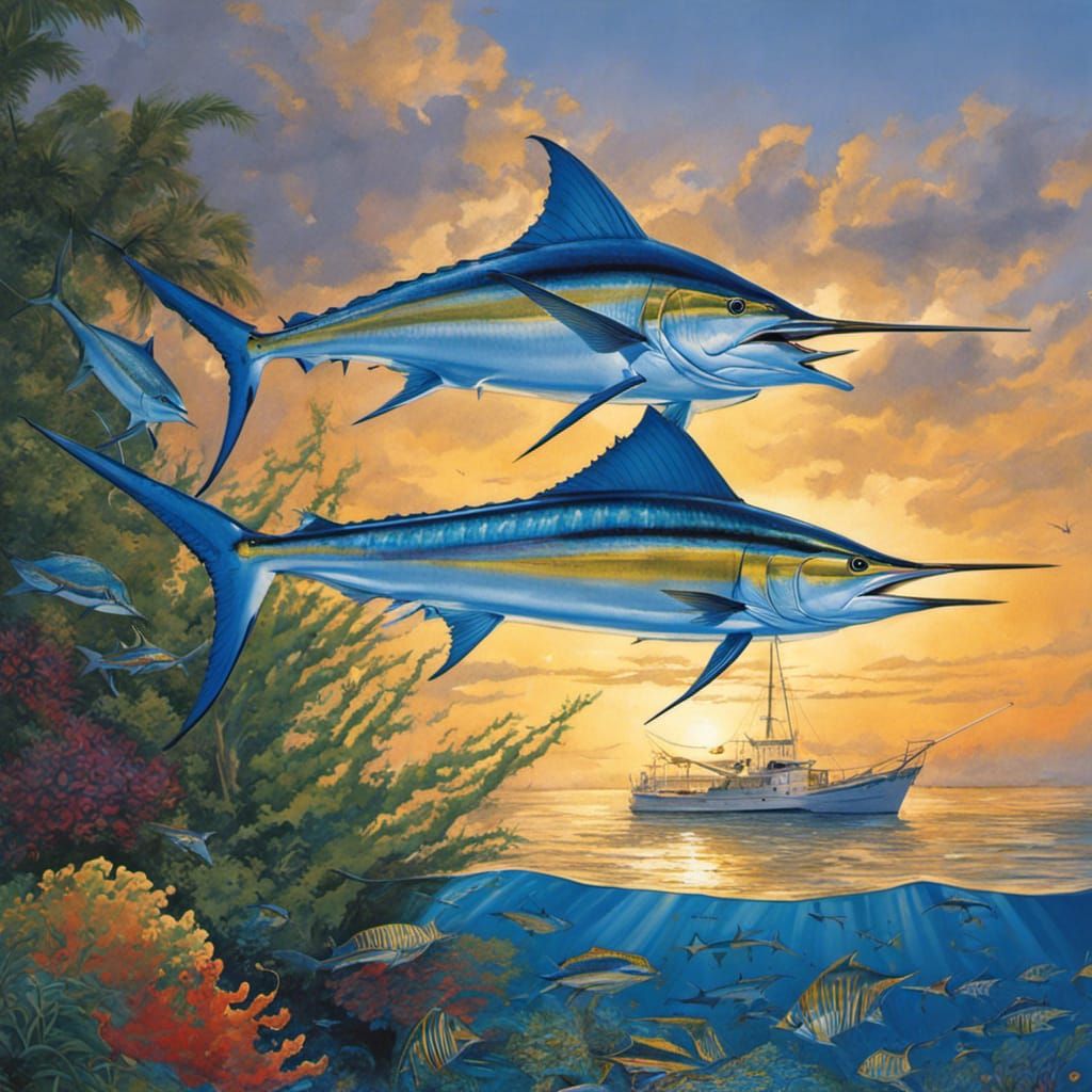 a blue marlin by guy harvey
