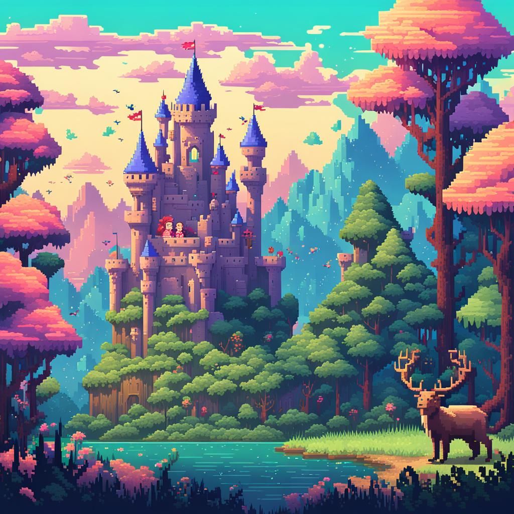 pixelated fantasy world   by @Debbie