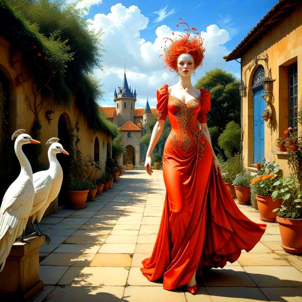 Elegant Lady in Opulent Attire