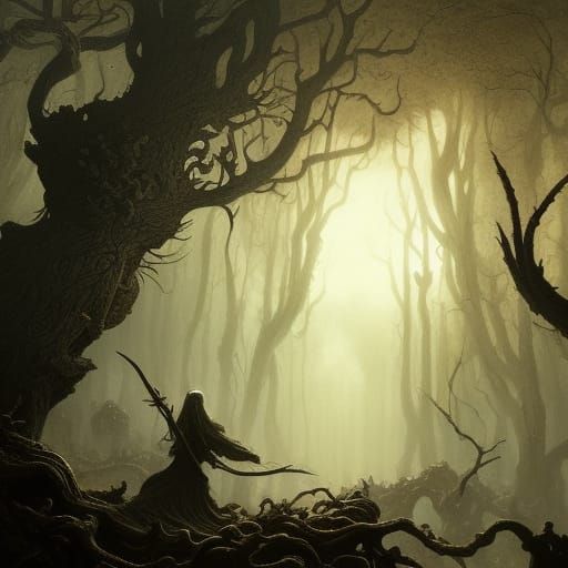 Dark Fantasy Art: Transcendental Pillar of Singularity