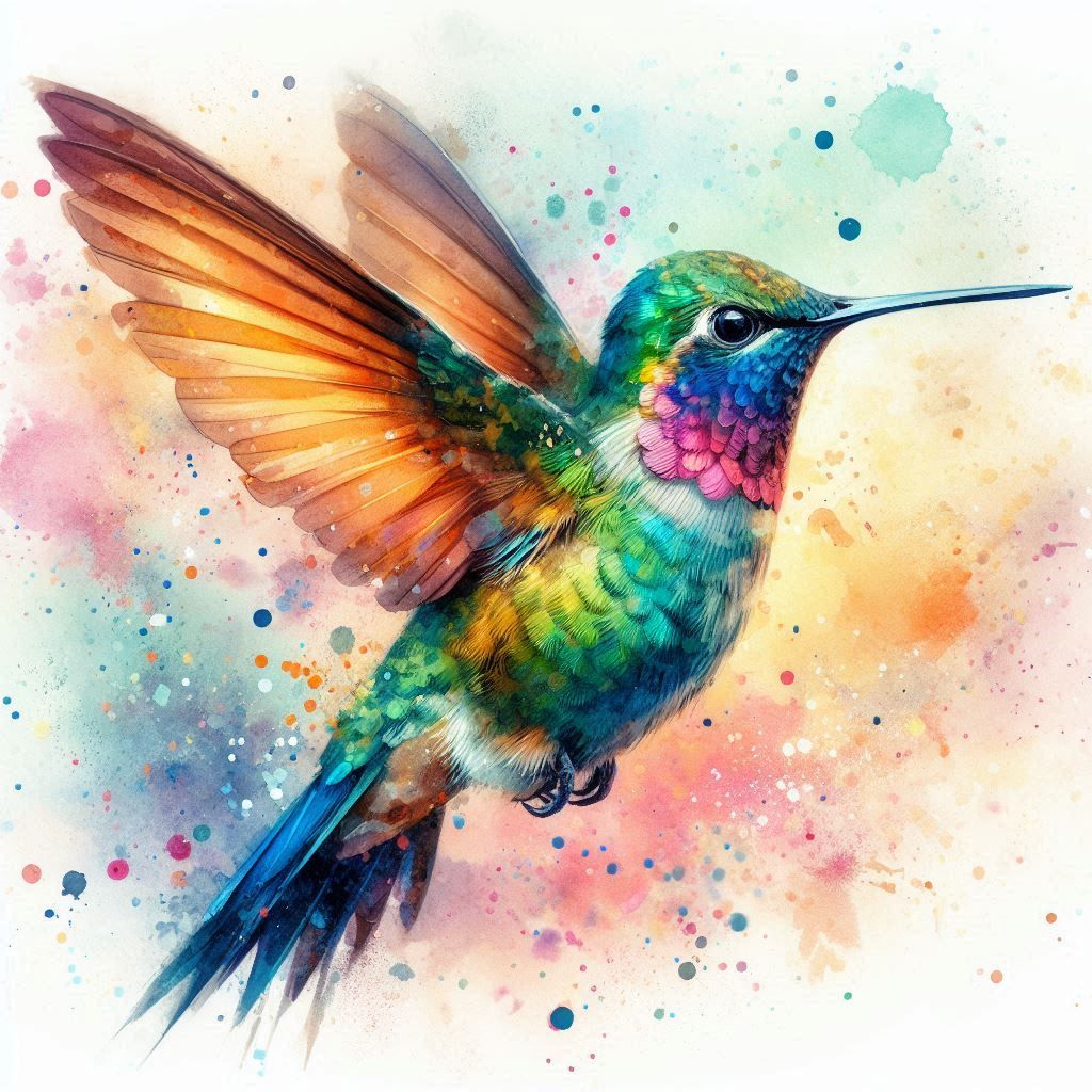 Hummingbird watercolor (2)