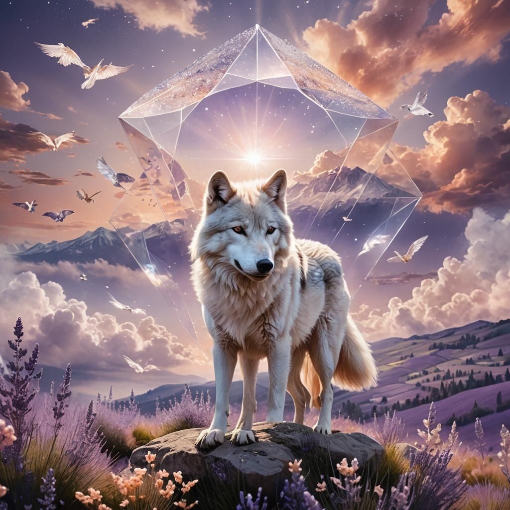 Diamond white wolf