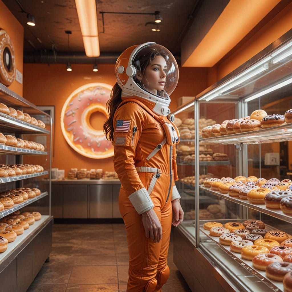 Astronaut Donut Shopping