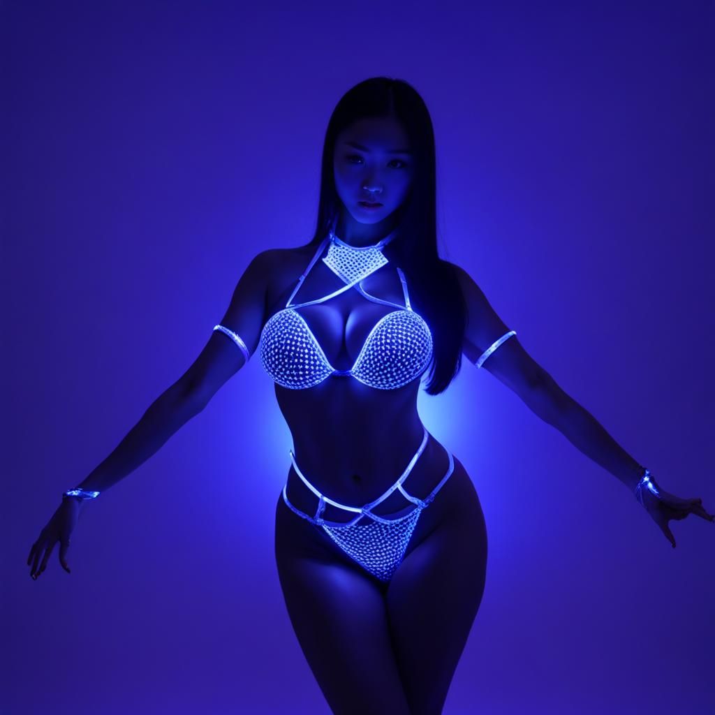 Woman in Black Bikini Dancing