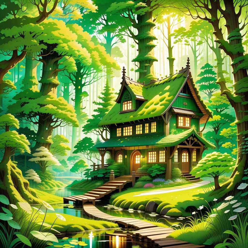Green cottage in the green glen