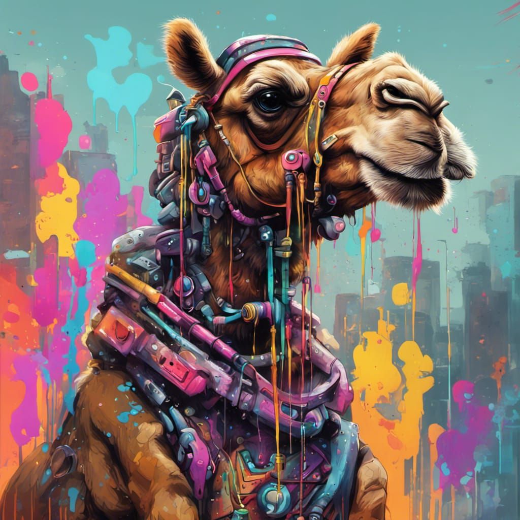 cute little cyberpunk camel
