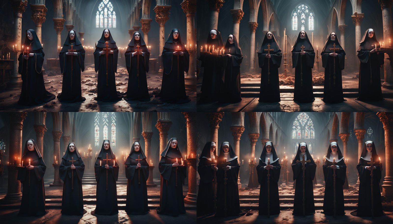 Evil nuns - AI Generated Artwork - NightCafe Creator