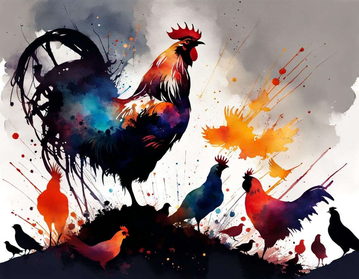 little colored (not: red) rooster  by @xxx