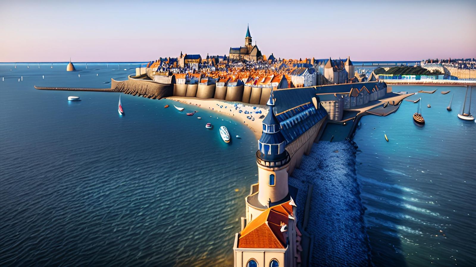 Coastal historic cityscape