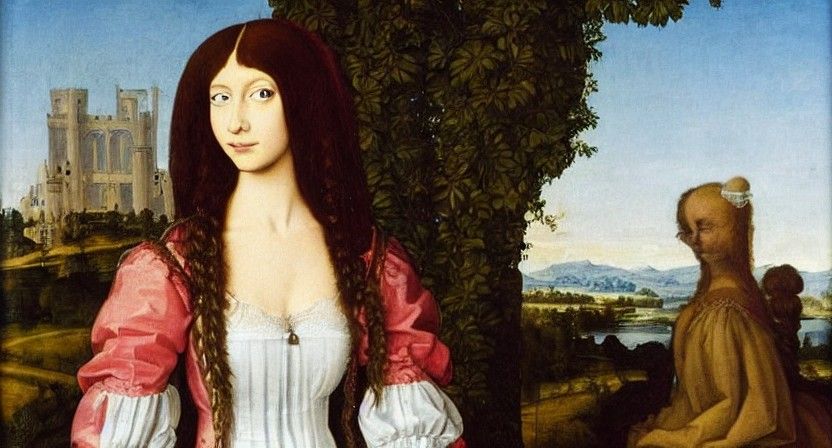 Long haired duchess from french renaissance