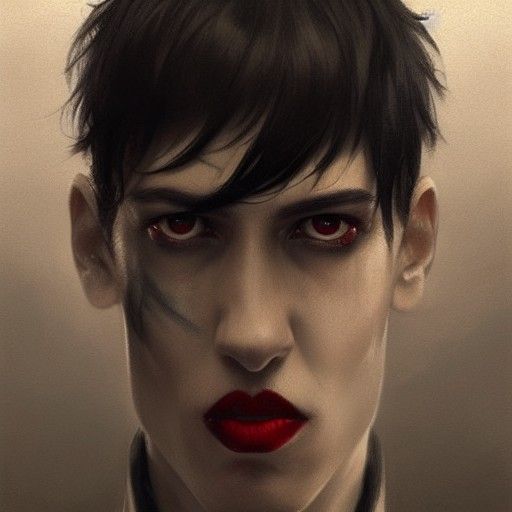 A hyper realistic portrait of a young man with short black h...