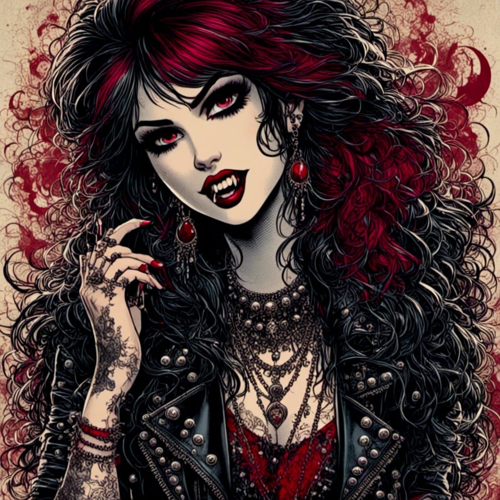 modern punk vampire comic-art <lora:Gothipunk Vampires 2:1.5>