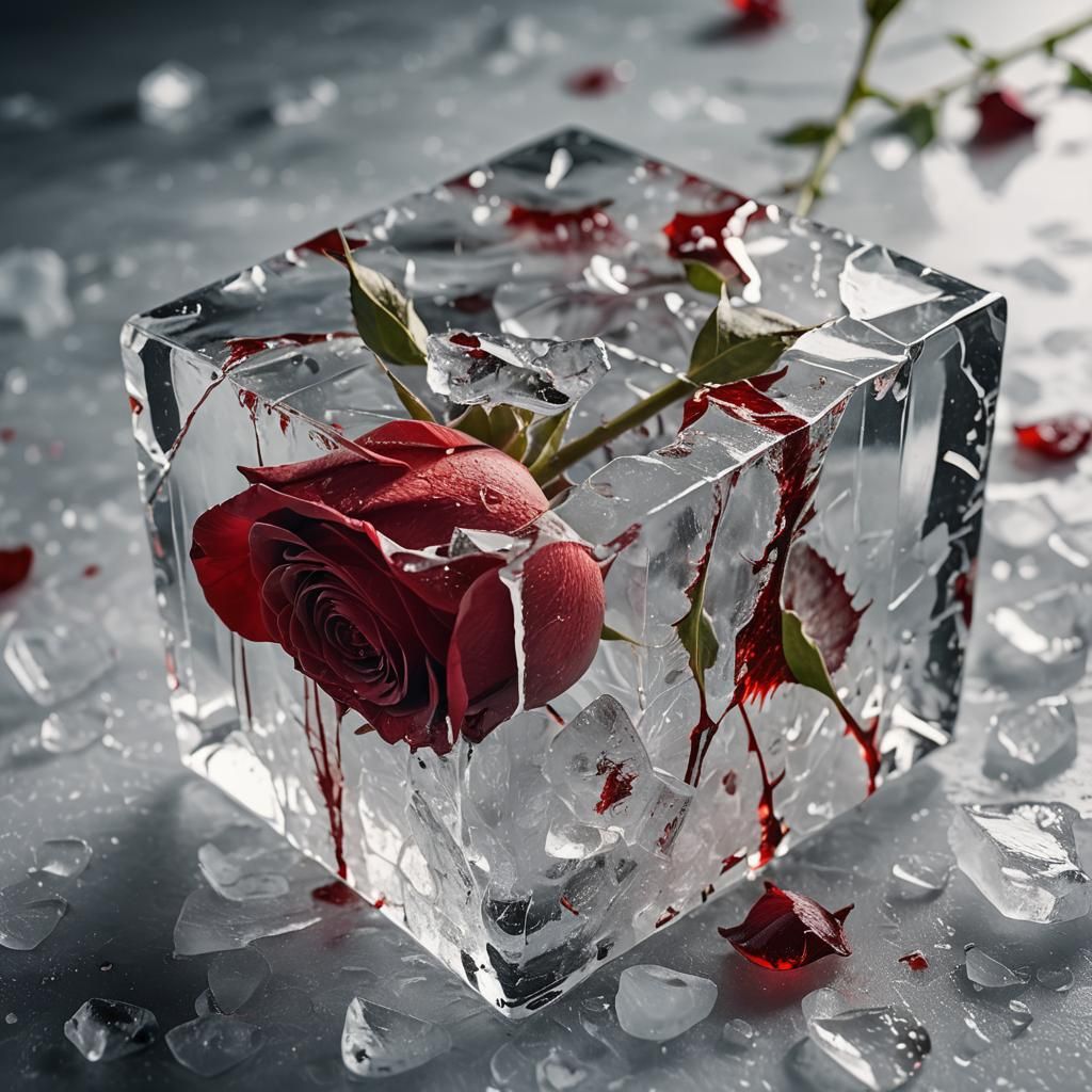 Rose on ice  by @MrEbano