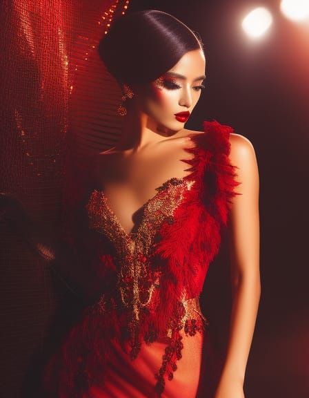 Lady in red