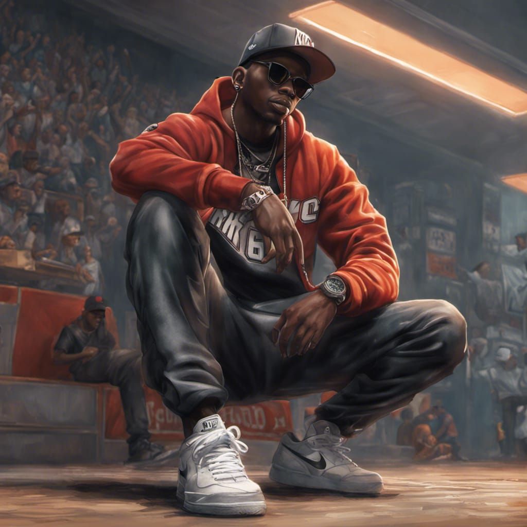 black male. concept art, hip hop rapper, baseball cap, nike trainers, characters, 8 k, detailed, trending ... false
