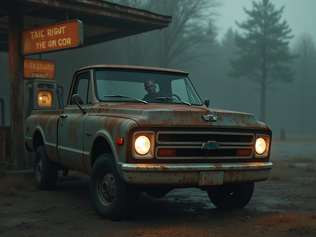 ‘That strange man from the petrol station is following us!’