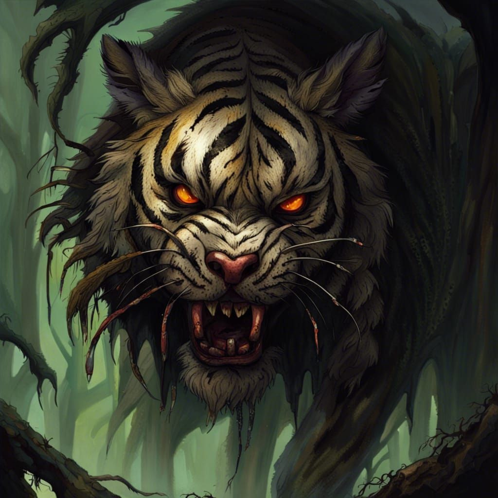 Undead Tiger for a Horror Game