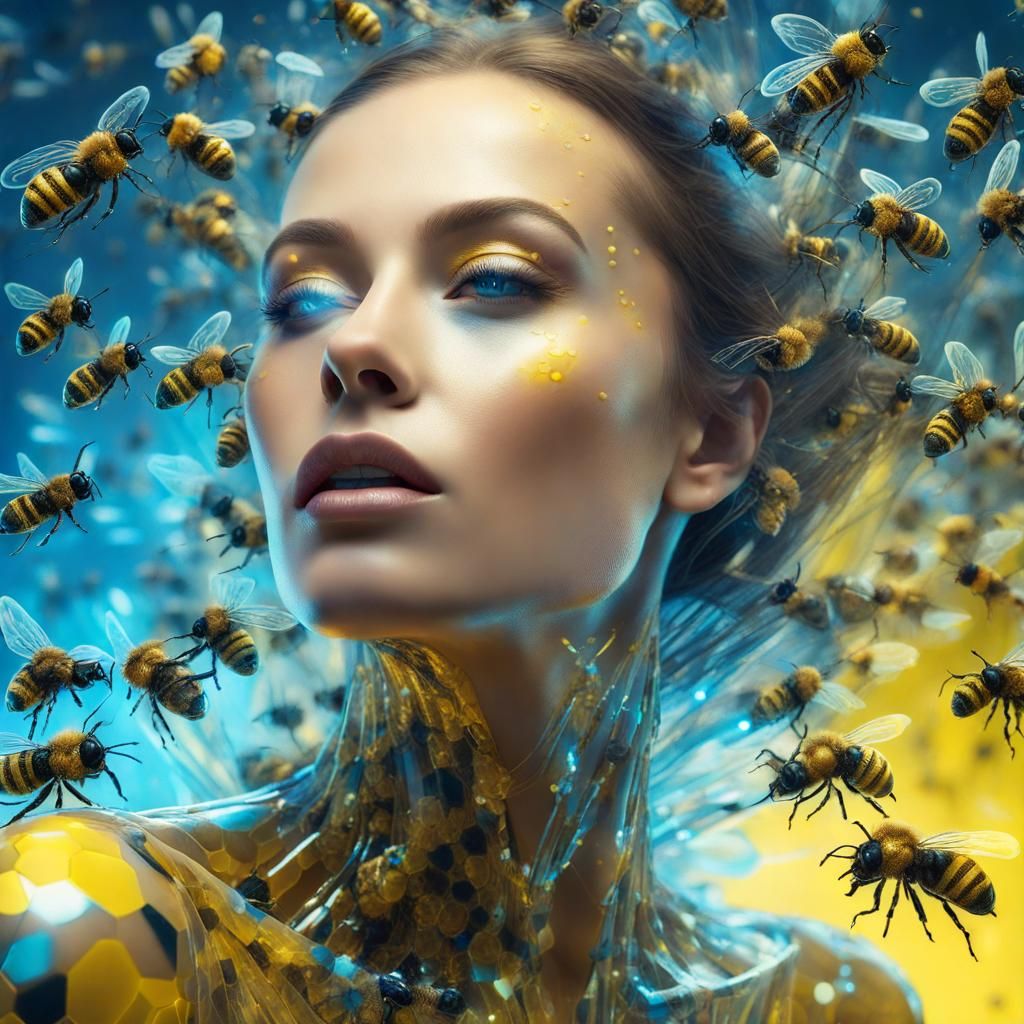 Beauty and the Bees Series - AI Generated Artwork - NightCafe Creator