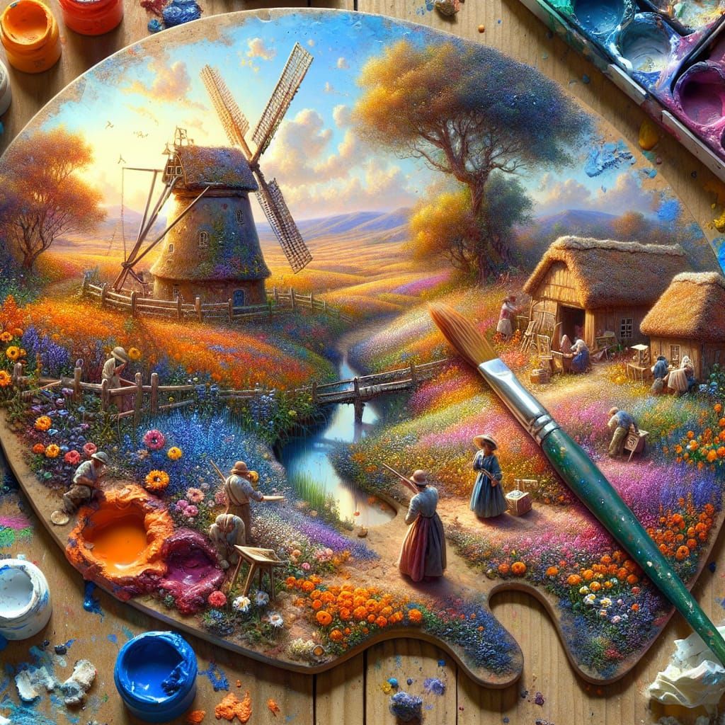 Close-up painter's palette.  by @Justin F