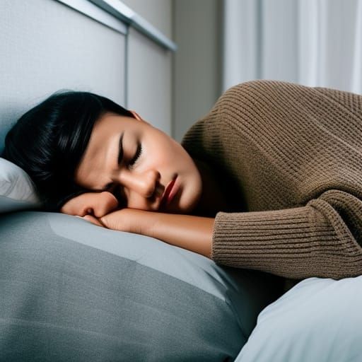 Person with difficulty sleeping, with insomnia, tired face