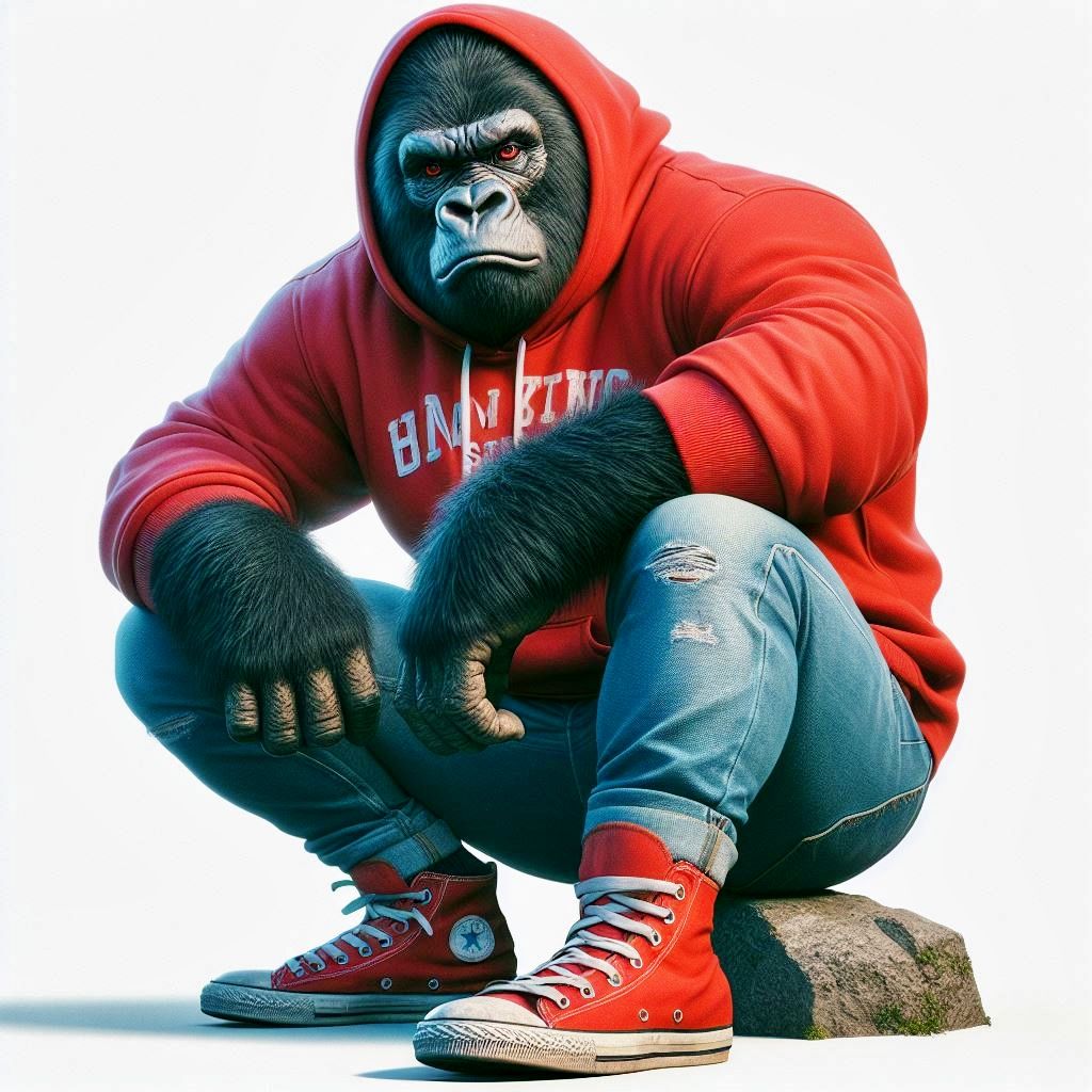 Gorilla in hoodie