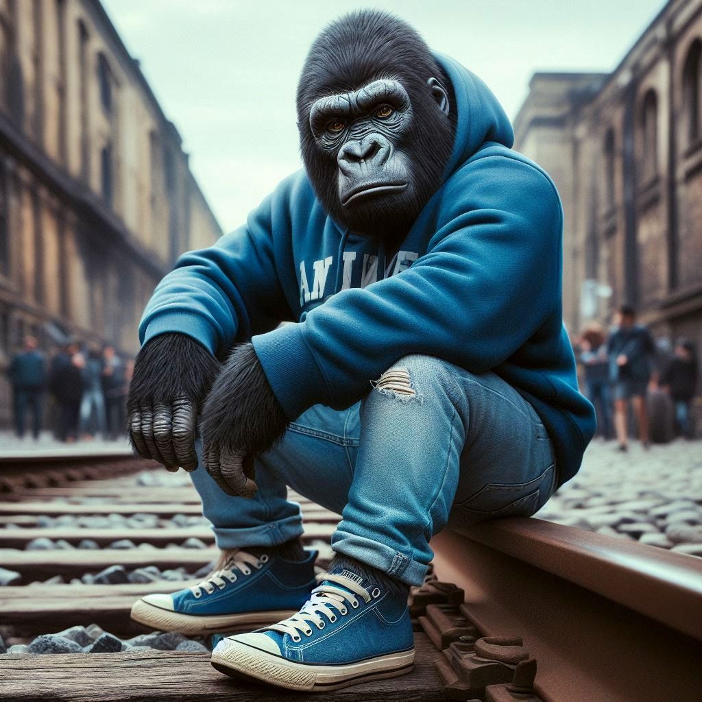 Gorilla in hoodie