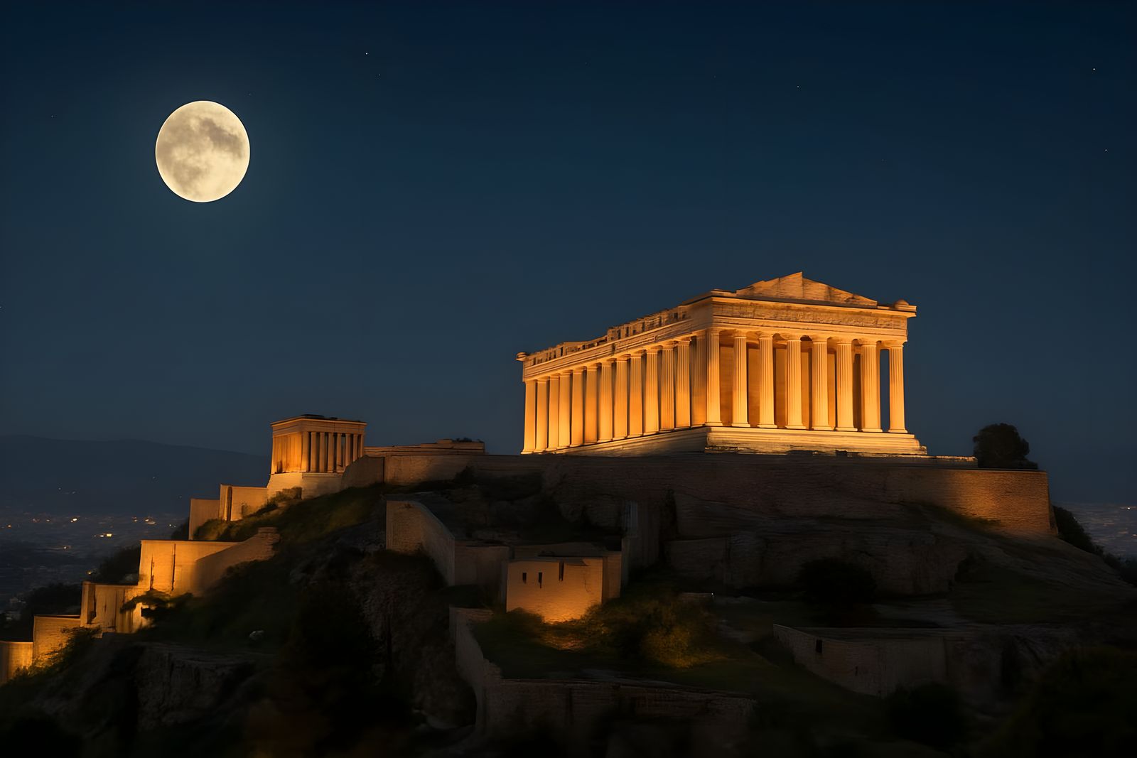 Acropolis full moon