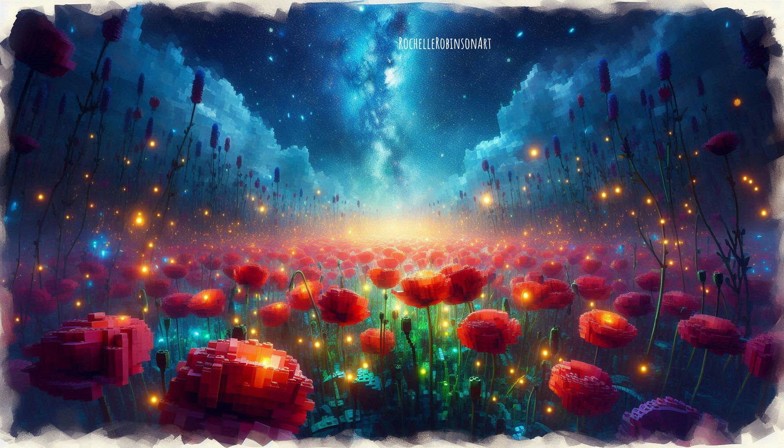 Poppies at Midnight - Lego Art