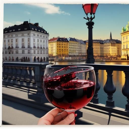 Drinking wine in Viena