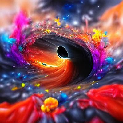Cinematic view of an unlimited magical black hole beautiful ...