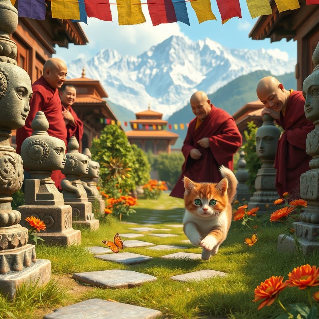 Monks and cat (1)