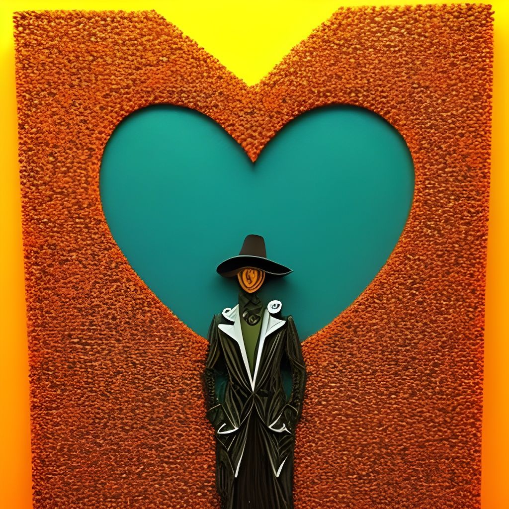 Surreal Refrigerator Heart in Pointillist Fauvist Style